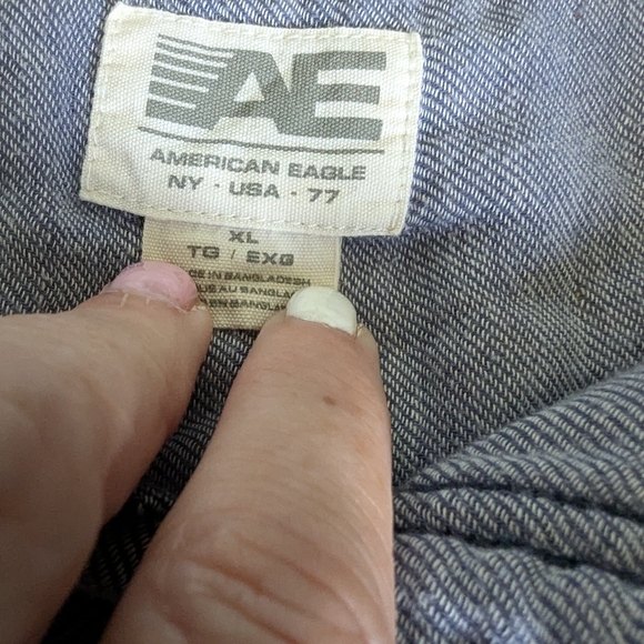 AE Super Soft Flannel Shirt Men's XL American Eagle Blue Plaid Button Up Comfy C - Picture 7 of 8